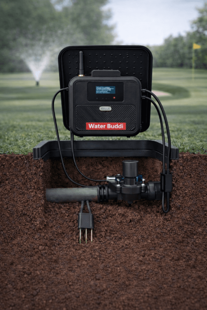 Water Buddi system on golf course with sprinklers